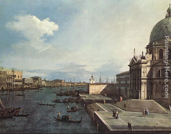 The Grand Canal at the Salute Church painting - Canaletto The Grand Canal at the Salute Church art painting